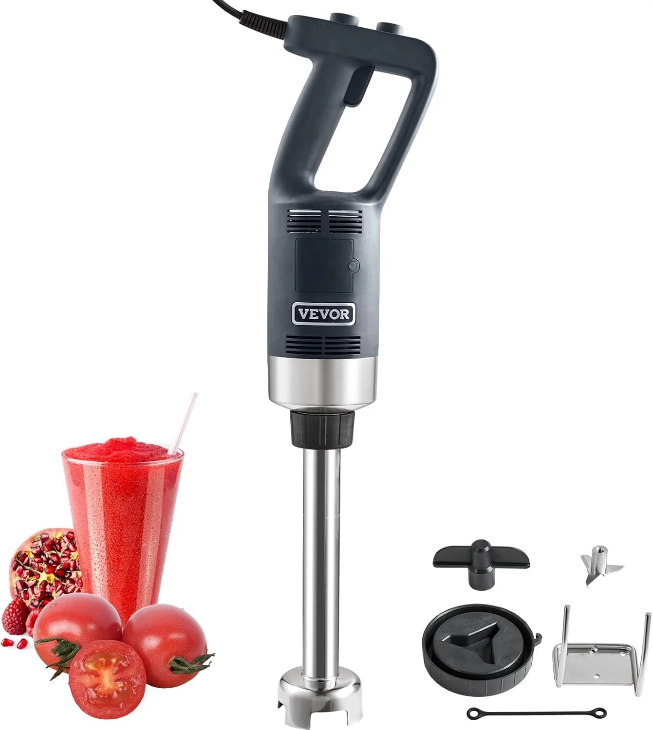 VEVOR Commercial Immersion Blender, 750W 20" Heavy Duty Hand Mixer, Variable Speed Kitchen Stick Mixer with 304 Stainless Steel Blade, Multi-Purpose Portable Mixer for Soup, Smoothie, Puree, Baby Food