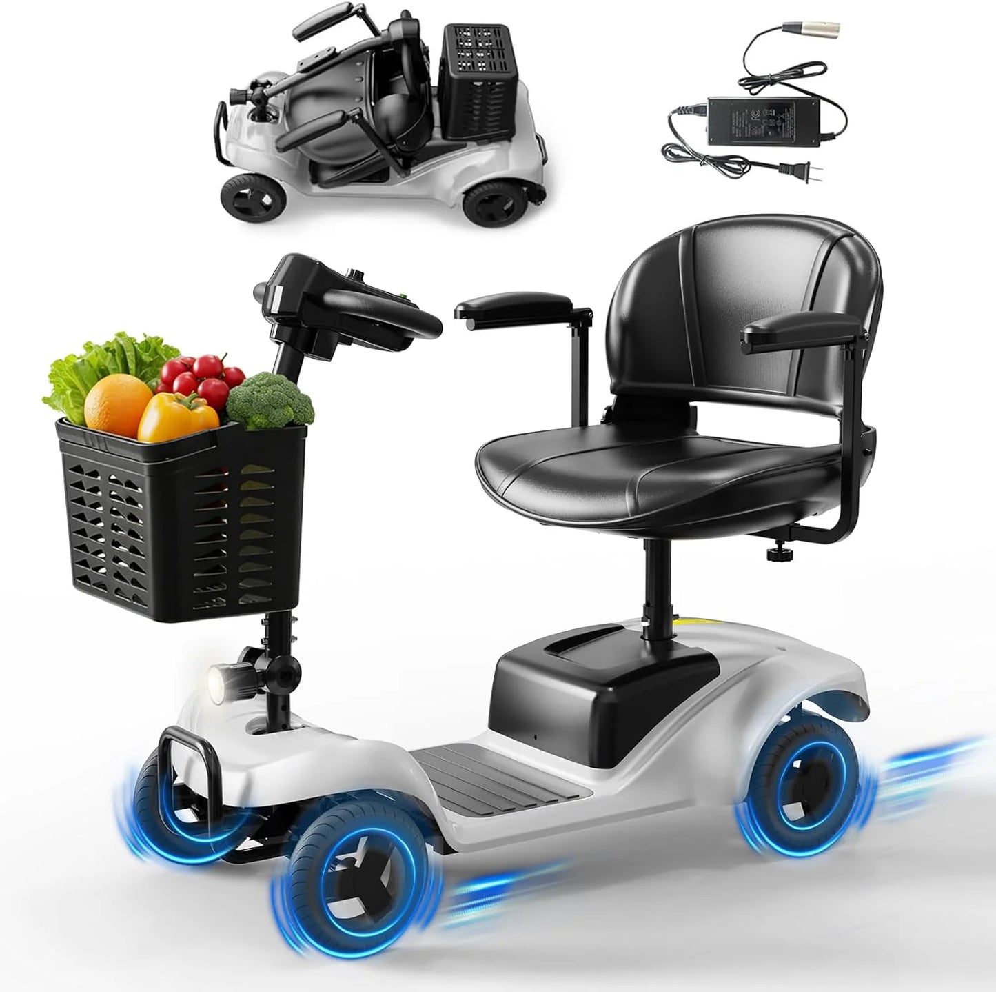 Mobility Scooter for Adults,4 Wheel Mobility Scooter,15 Miles Range,300LBS Capacity