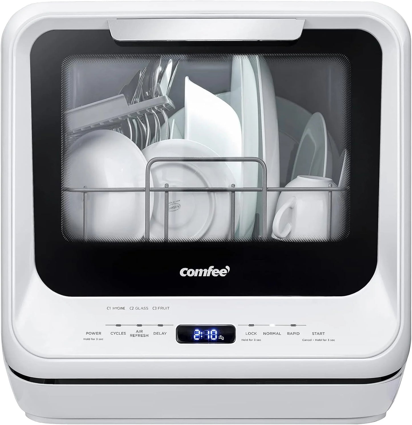 COMFEE' Portable Mini Dishwasher Countertop with 5L Built-in Water Tank