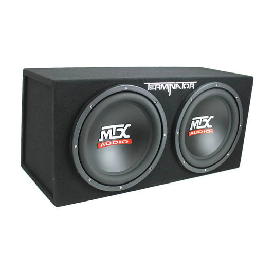 MTX TNE212D 12" 1200W Dual Loaded Subwoofer Box + 1500W Amplifier + Capacitor