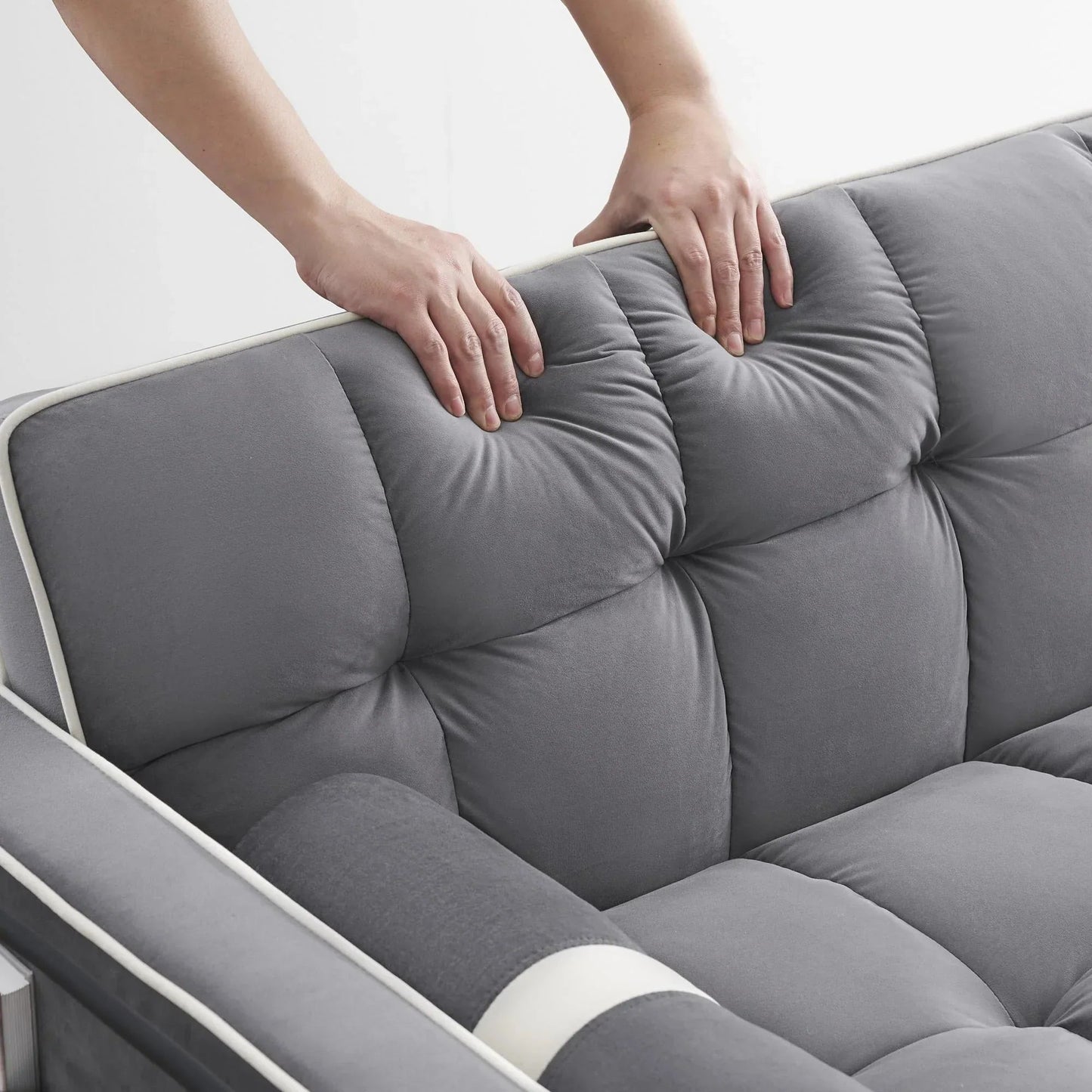 3 in 1 Sleeper Sofa Couch Bed for Living Room Apartment,Grey