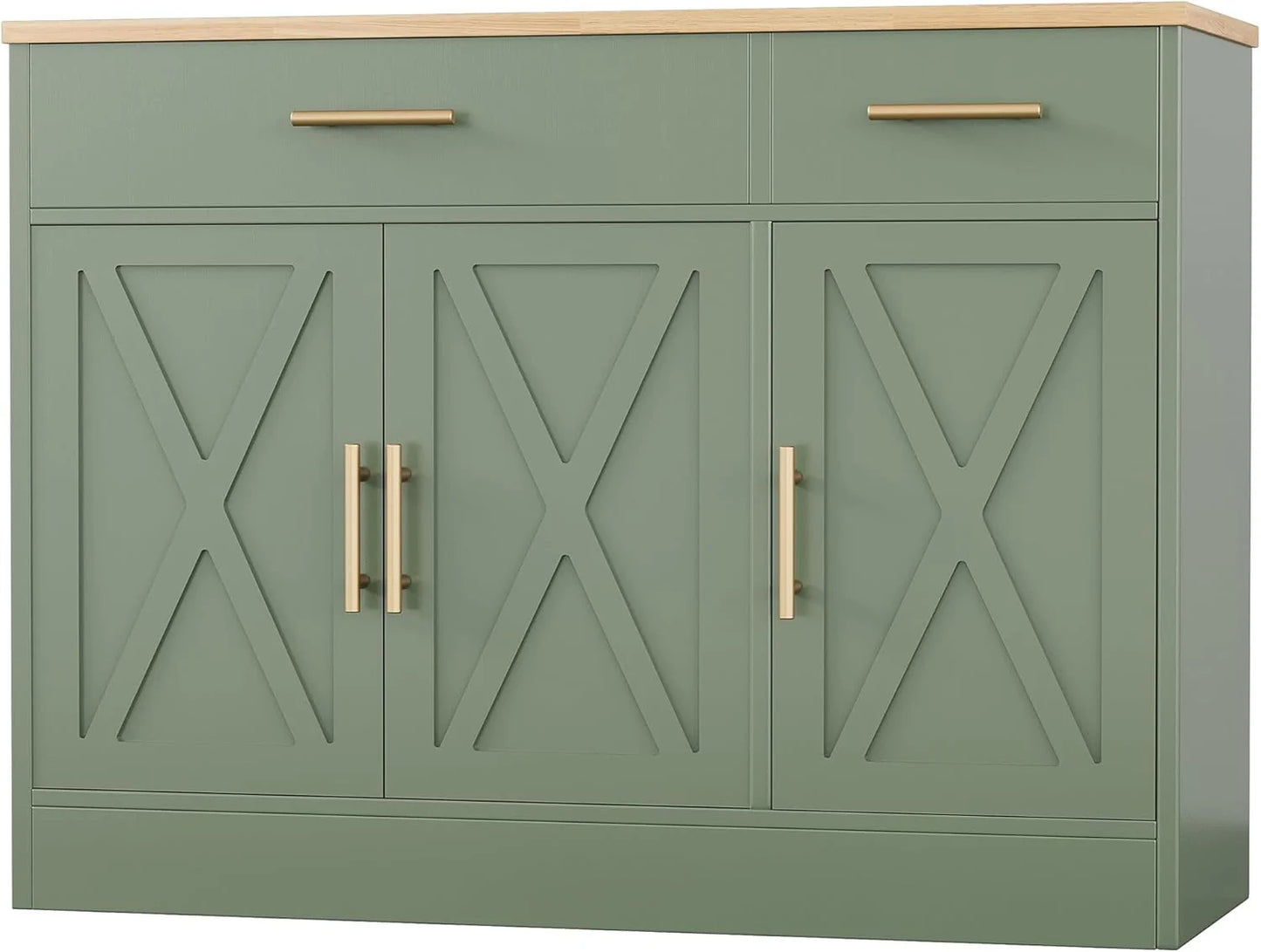 Shintenchi Modern Farmhouse Sideboard Buffet Cabinet with Storage with 3 Doors