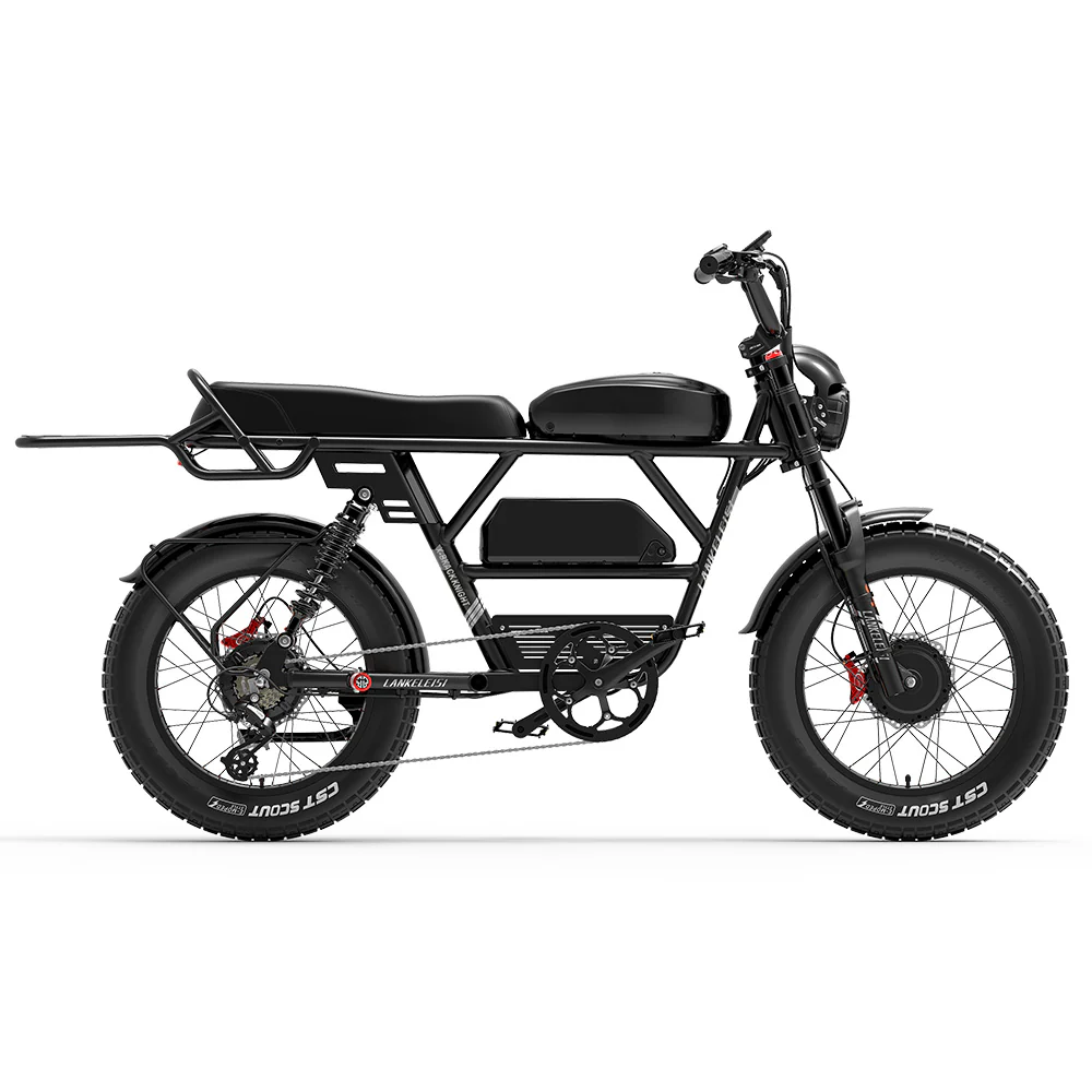 Lankeleisi X-Black Knight 1000W*2 Dual Motor 20" Fat Bike Fully E-Mountainbike 45Ah