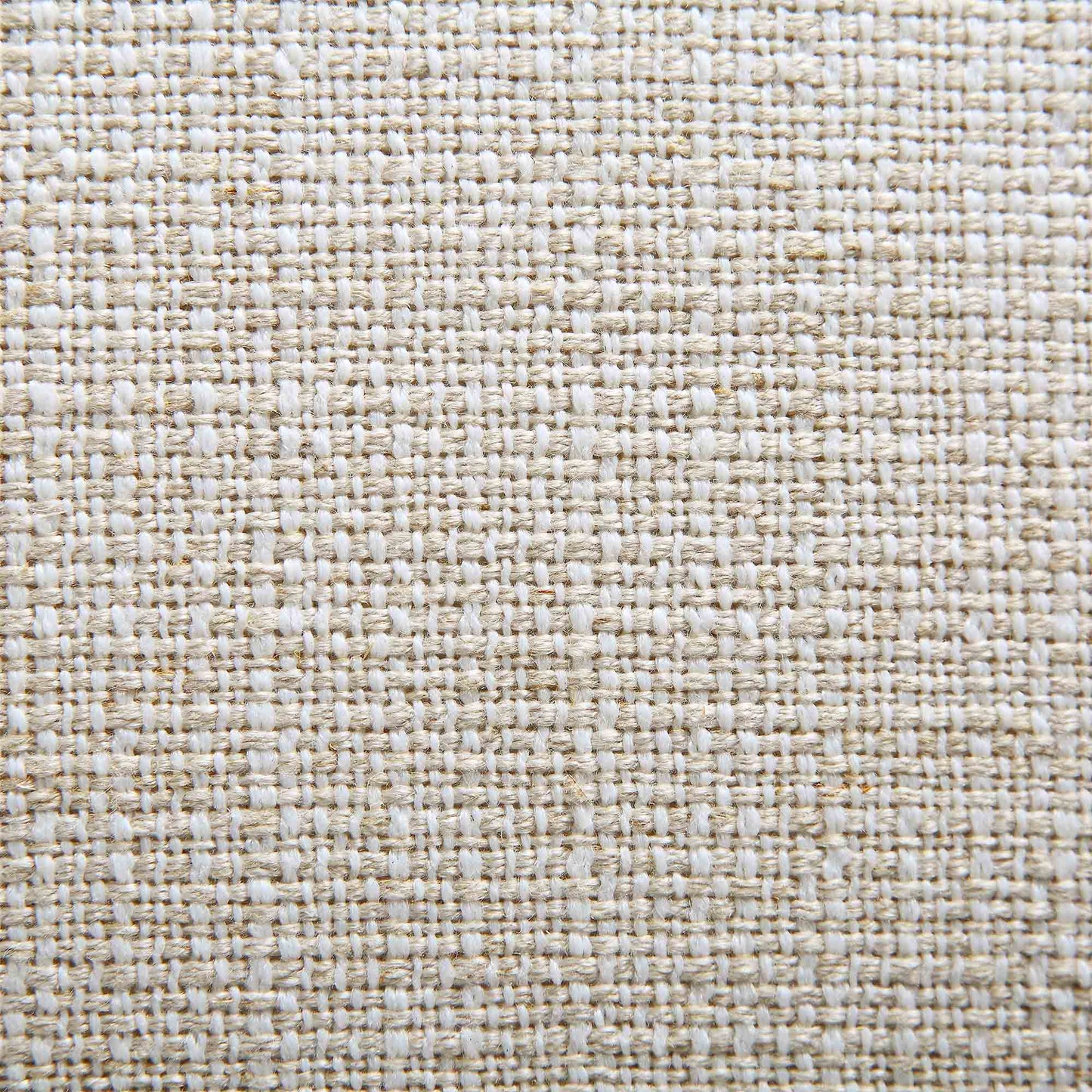 3-Seater Curved Sofa with Ball Cushions, Beige Linen Blend