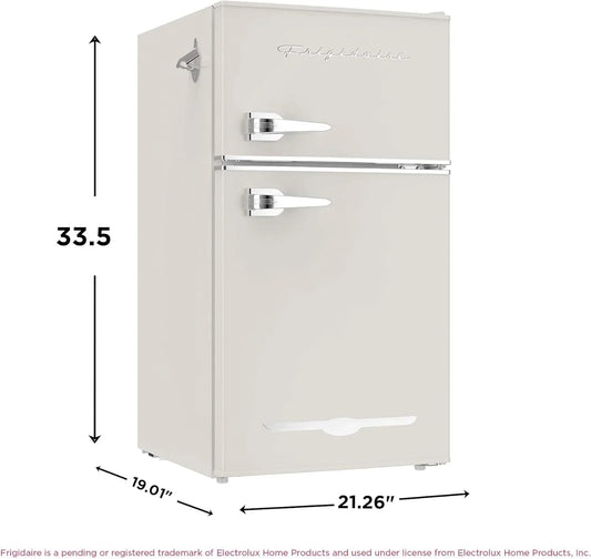 Frigidaire Retro Mini Fridge with Freezer & Side Bottle Opener-Small 2 Door Refrigerator for Office Bar or College Dorm Room-3.1 Cu Ft – 19”"D x 20.5" W x 33.5" H