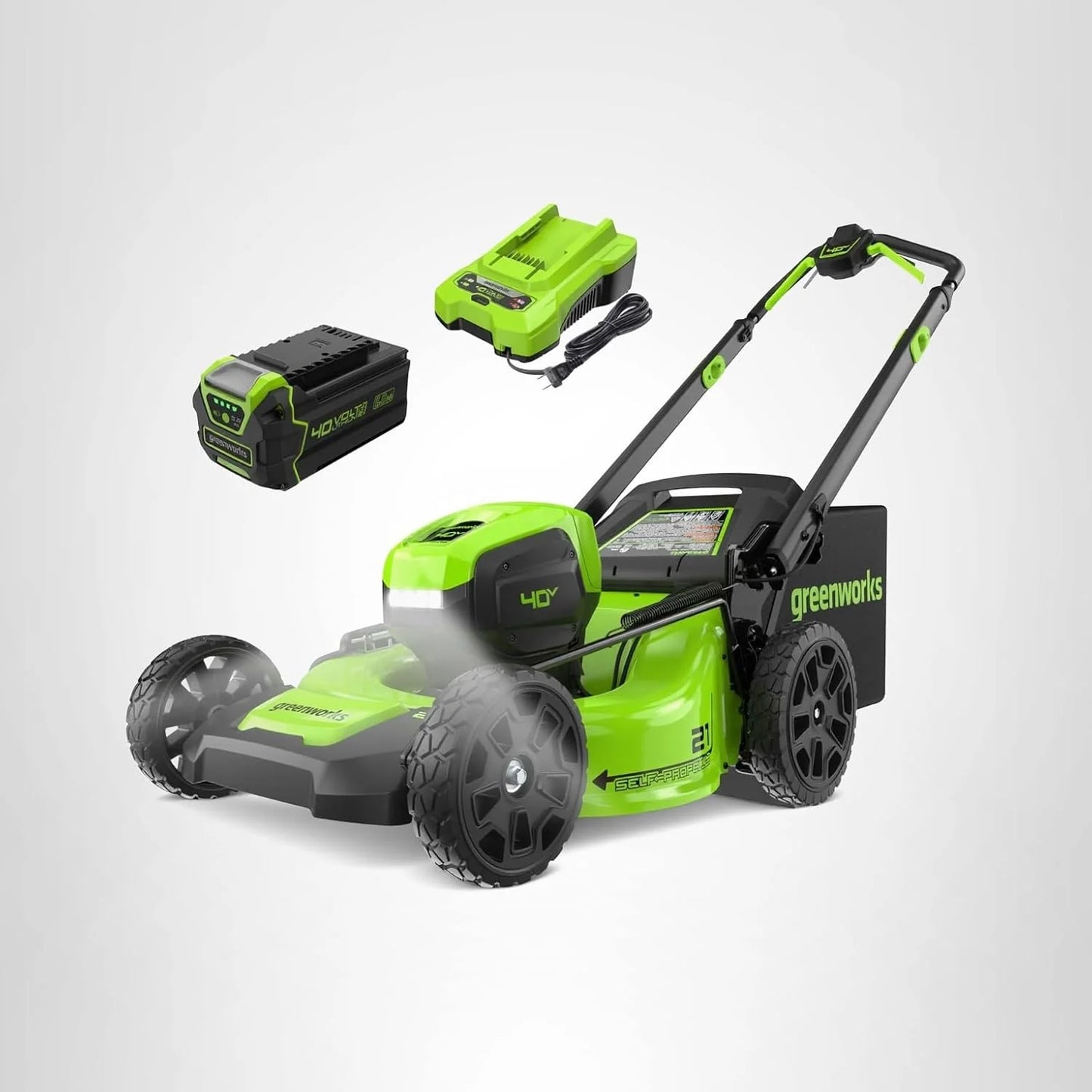 Greenworks 40V 16" Cordless Lawn Mower Ultra-Light Push Mower 4.0Ah Battery Charger