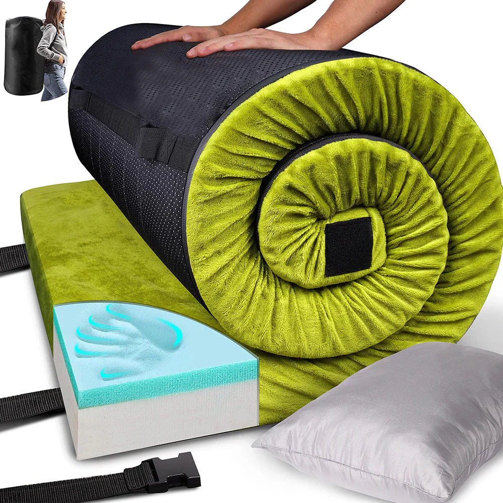 Thick Memory Foam Camping Mattress Sleeping Pad Car/Cot