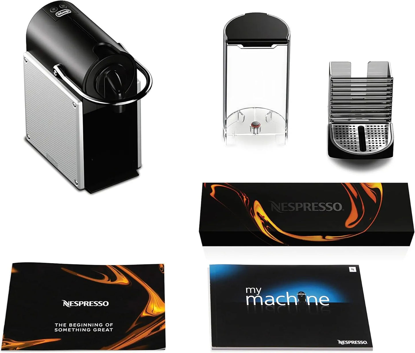 Nespresso Pixie Espresso Machine by De'Longhi, 19-Bar Pump, Compact Aluminum Design, Silver, 1100ml