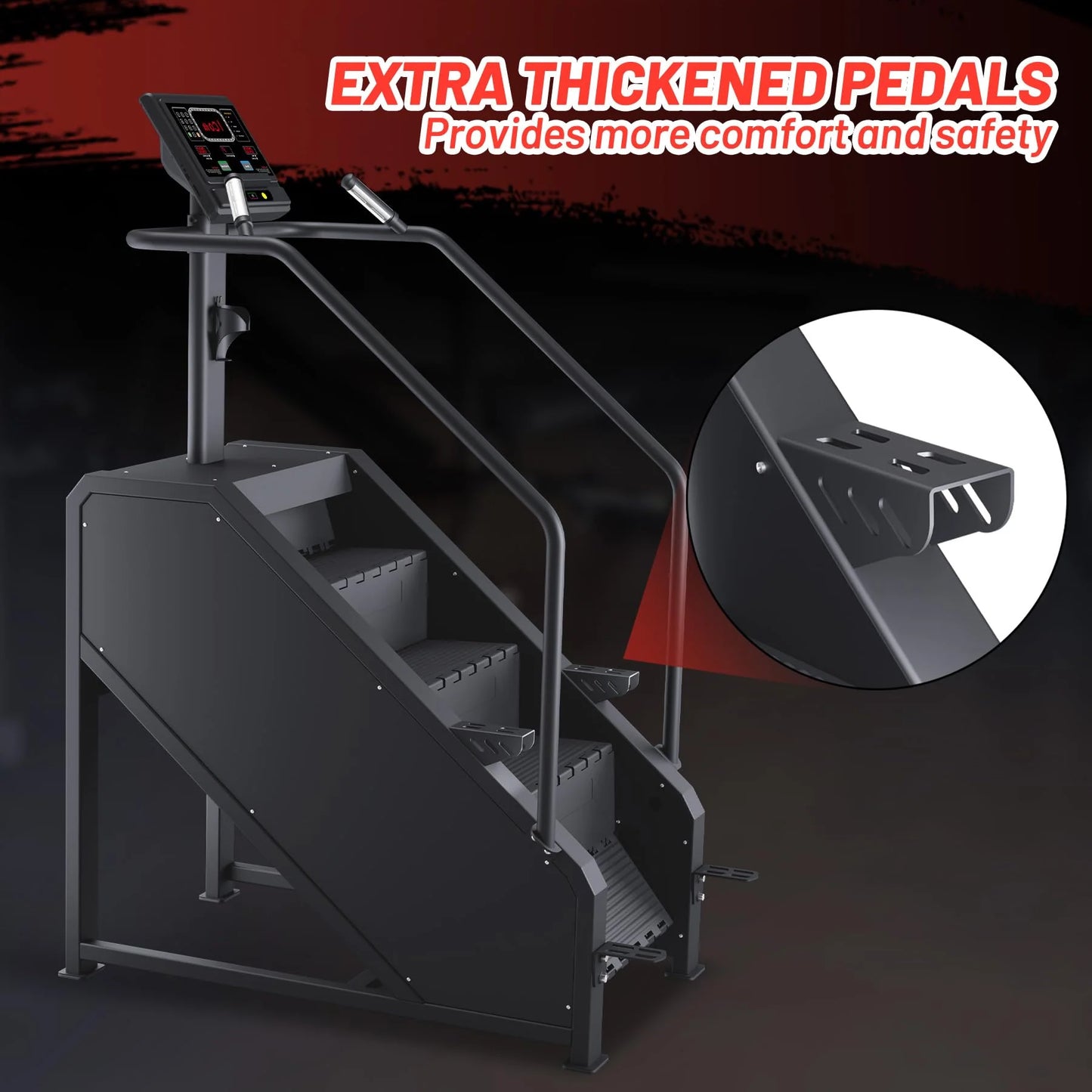 2025 Stepper Machine, Stair Stepper with LED Screen, Commercial Grade Stair Climber,Fitness Equipment with 15 Resistance Levels, 451LBS, 24-164 Steps/Minute,Black