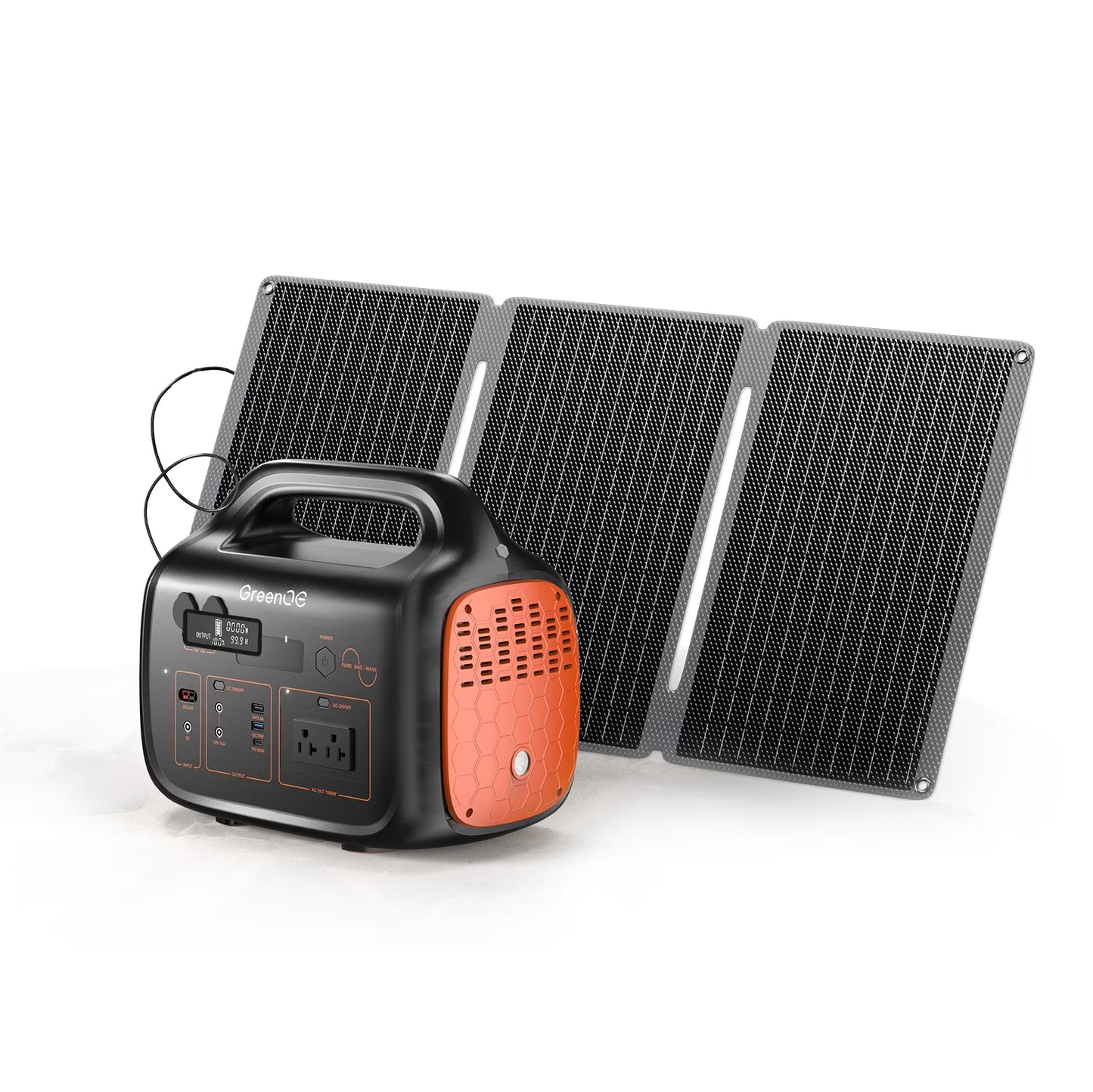 GreenOE Portable Power Station 1000W 1024Wh Solar Powered Generator with 100W Solar Panel, Camping Power Bank for Outdoors Travel Hunting Home Lithium Battery Backup
