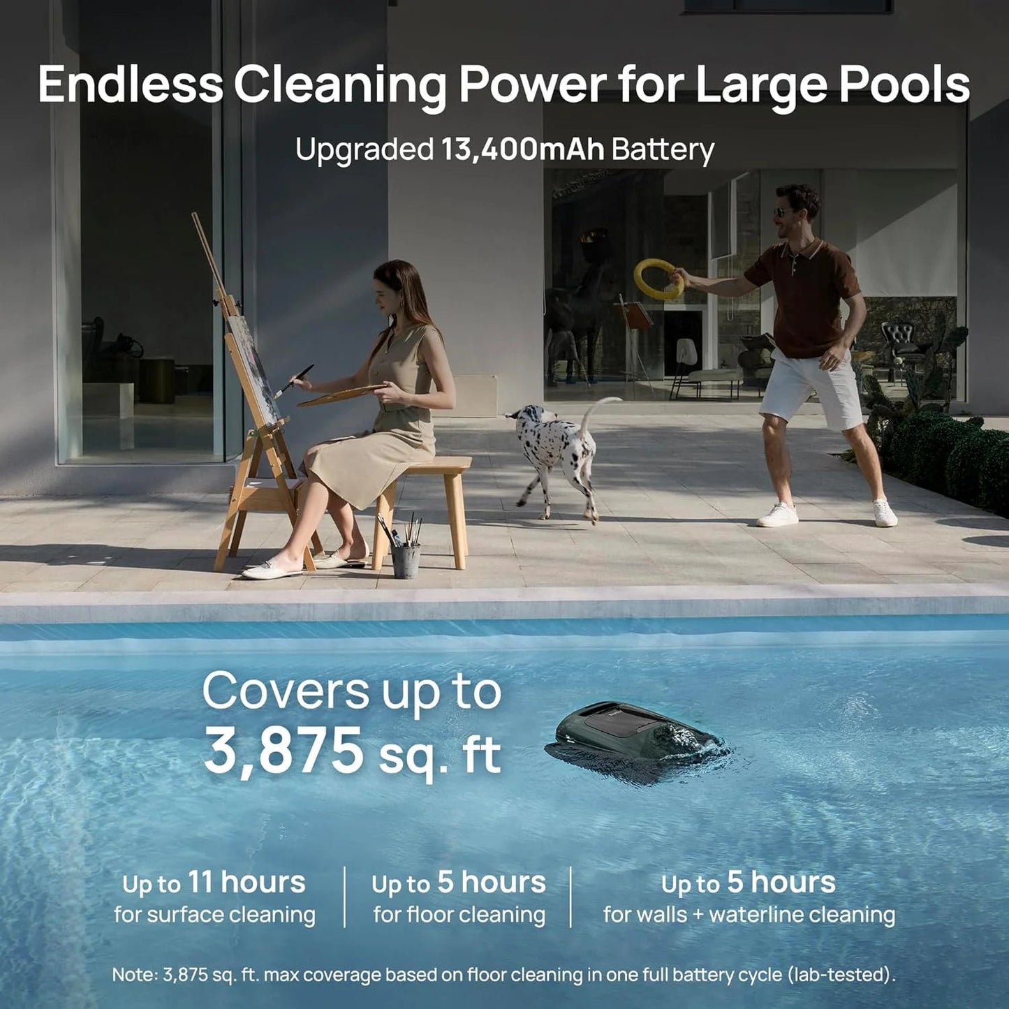 Beatbot AquaSense 2 Pro Cordless Pool Vacuum Robot, Unmatched 5-in-1 Cleaning, Surface Parking, Skims Water Surface with APP Control, Water Clarification, for Pools up to 3,875 Sq.ft Emerald Green
