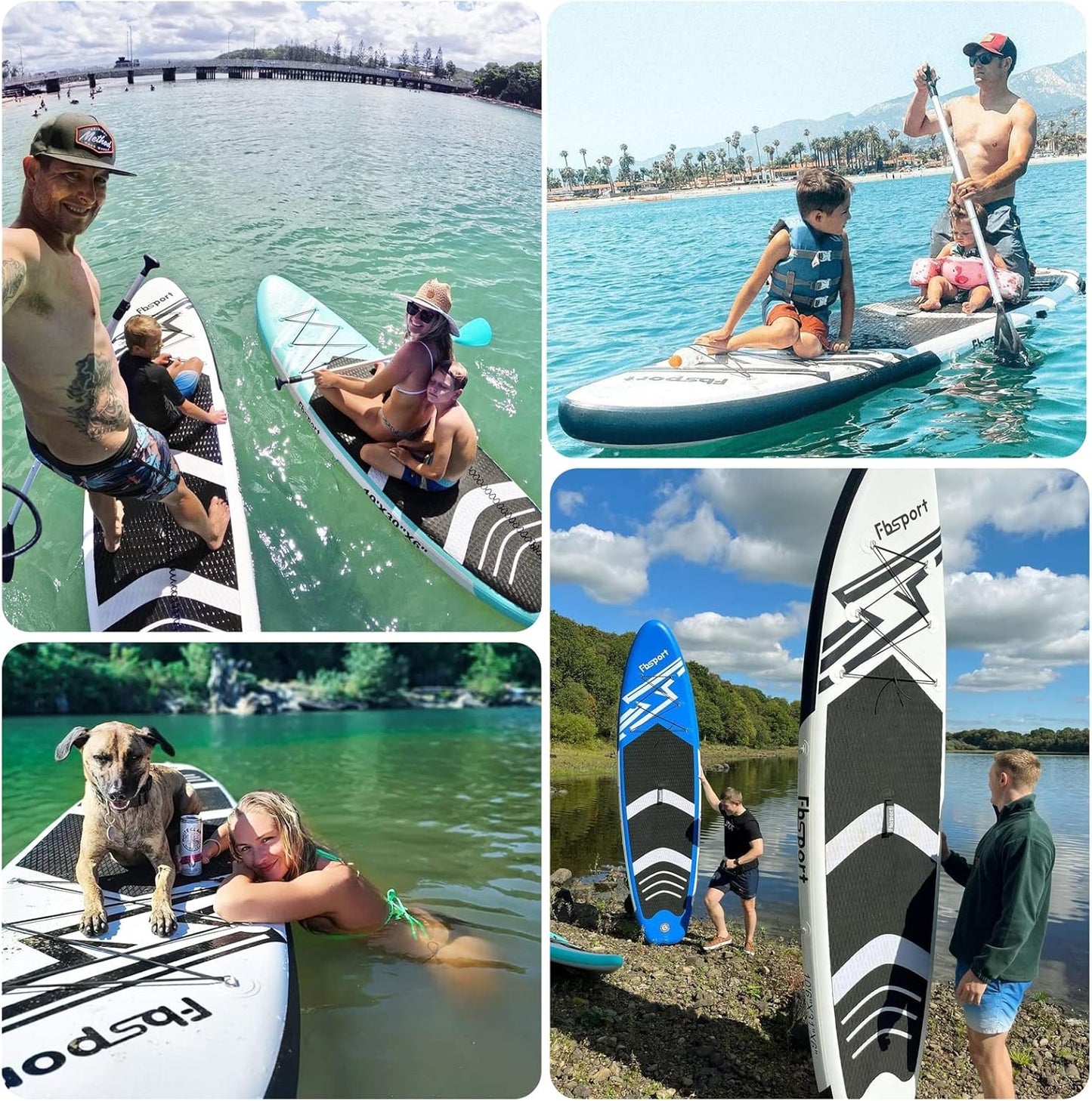 Premium Stand Up Paddle Board Yoga Board with Durable SUP Accessories & Carry Bag | Wide Stance Surf Control Non-Slip Deck Leash Paddle and Pump for Youth & Adult