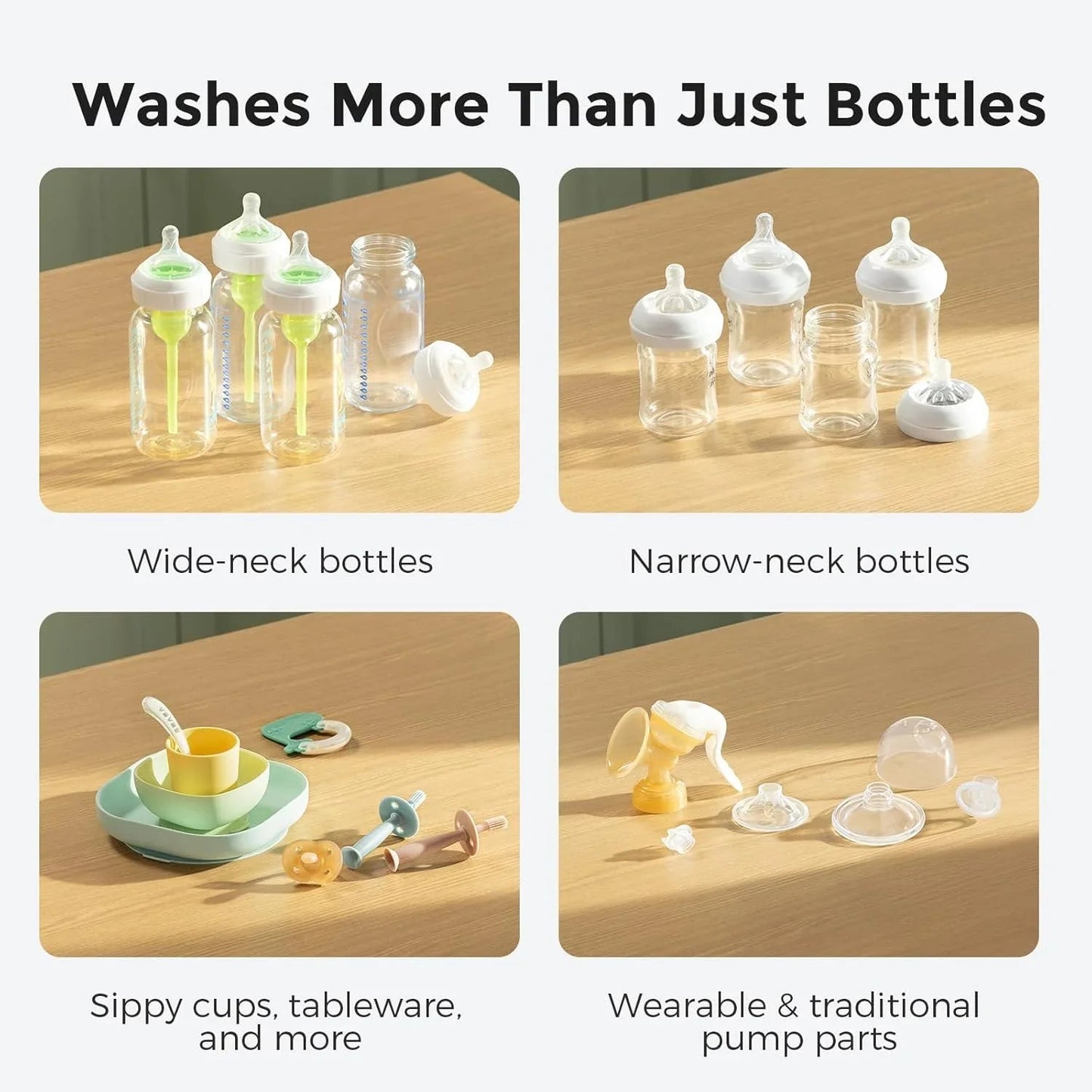 Baby Bottle Washer, Sterilizer & Dryer - All-in-One Cleaning Machine for Bottles, Pump Parts & Baby Essentials