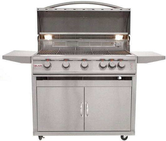 Blaze Freestanding Grill with Lights (BLZ-5LTE2-LP-BLZ-5-CART), 40-inch, Propane Gas