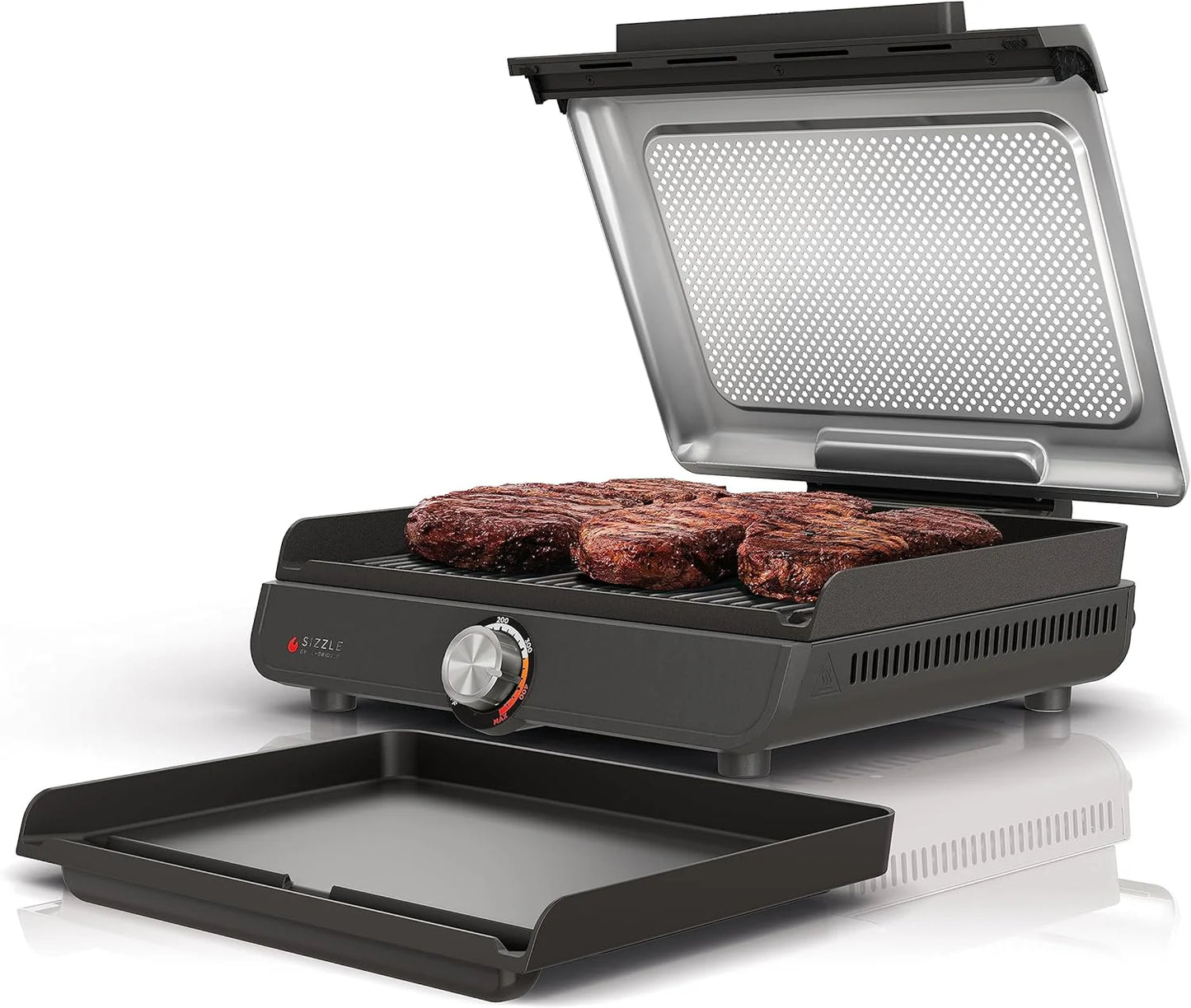 Ninja Griddle and Indoor Grill, 14锟? Electric Grill, For Steak, Burgers, Salmon, Veggies, and More, Pancake Griddle, Nonstick, Dishwasher Safe, 500F, Even Cooking, Silver, GR101