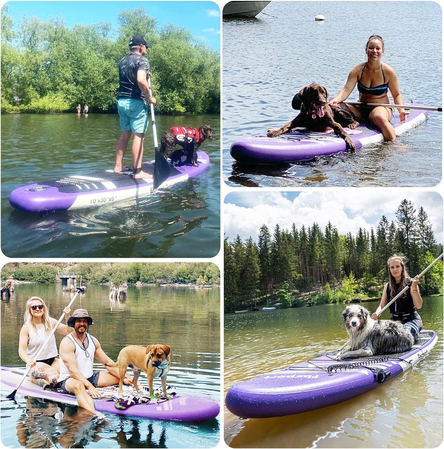 Premium Stand Up Paddle Board Yoga Board with Durable SUP Accessories & Carry Bag | Wide Stance Surf Control Non-Slip Deck Leash Paddle and Pump for Youth & Adult