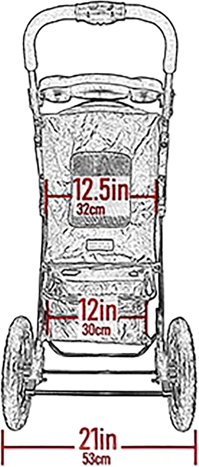 No-Zip NV Pet Stroller for Cats/Dogs Zipperless Entry Easy One-Hand Fold Gel-Filled Tires Plush Pad + Weather Cover Included 3 colors