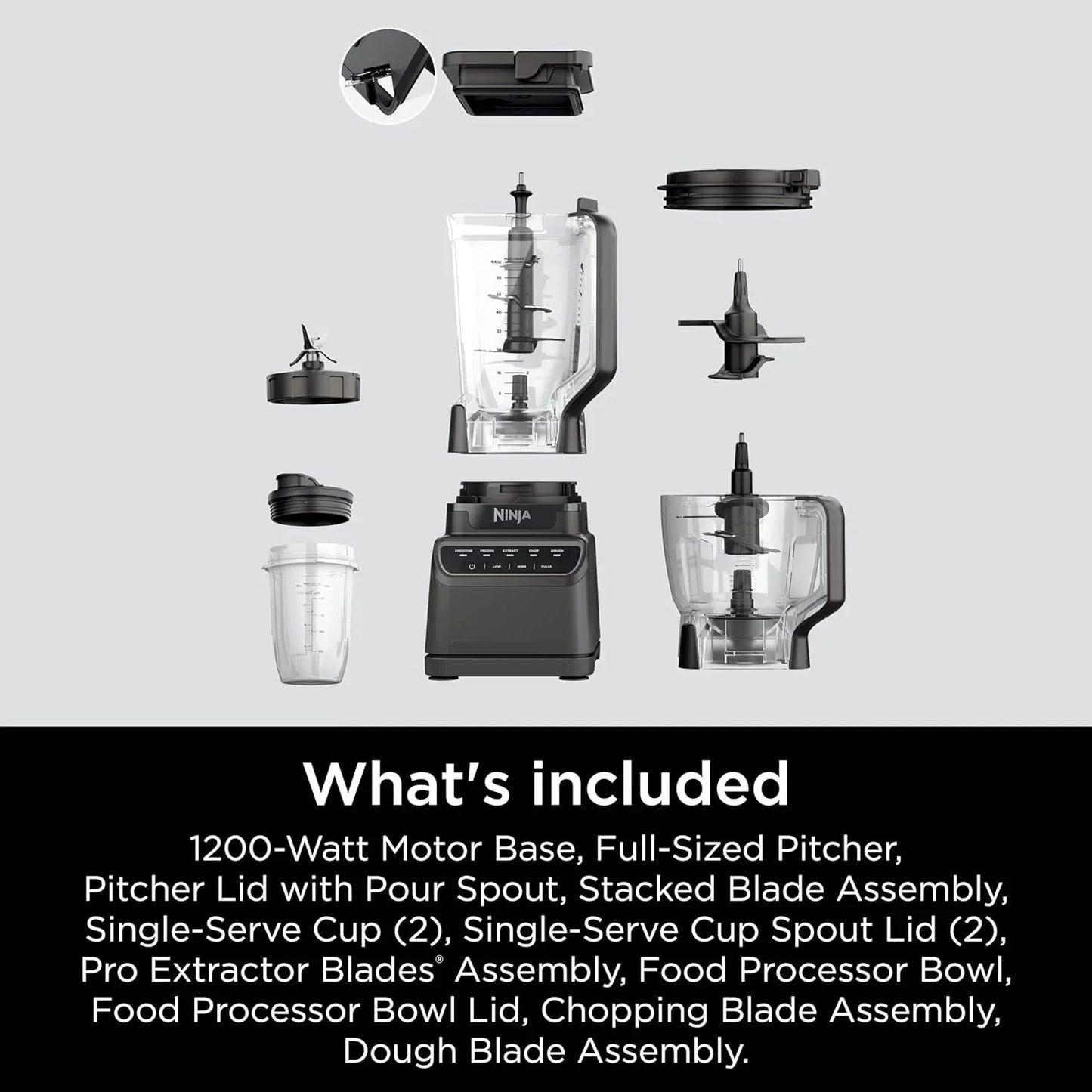 Ninja Mega Kitchen System 1500 Watt 72 Ounce Full Size Blender and 8 Cup Food Processor