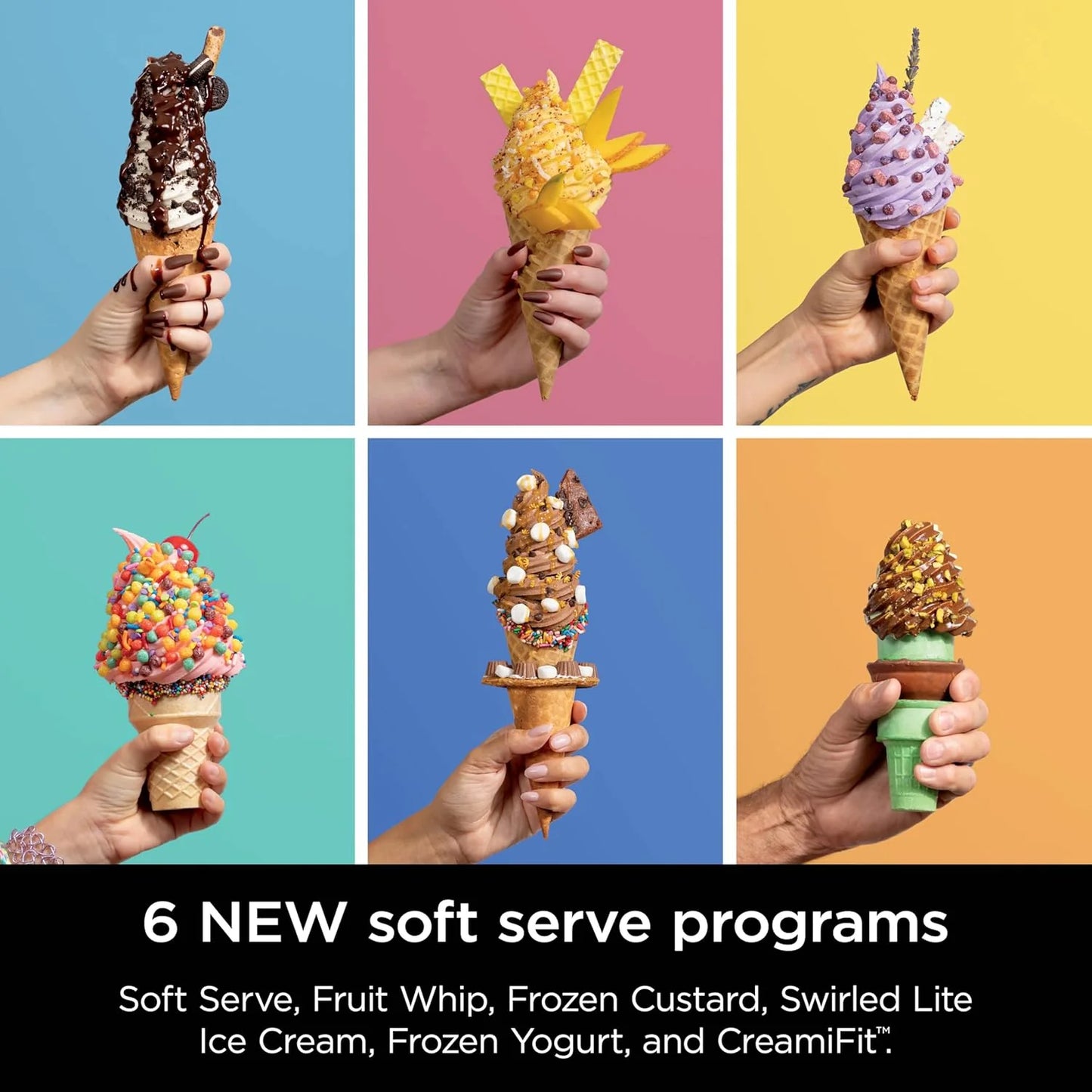 2025 Swirl by CREAMi Ice Cream and Soft Serve Maker, Sorbet, Milkshake, Frozen Yogurt, Low Calories Program & More, 13-in-1, Soft Serve Handle, (2) CREAMi Swirl 16oz Pints, For Kids & ALL ages, NC701