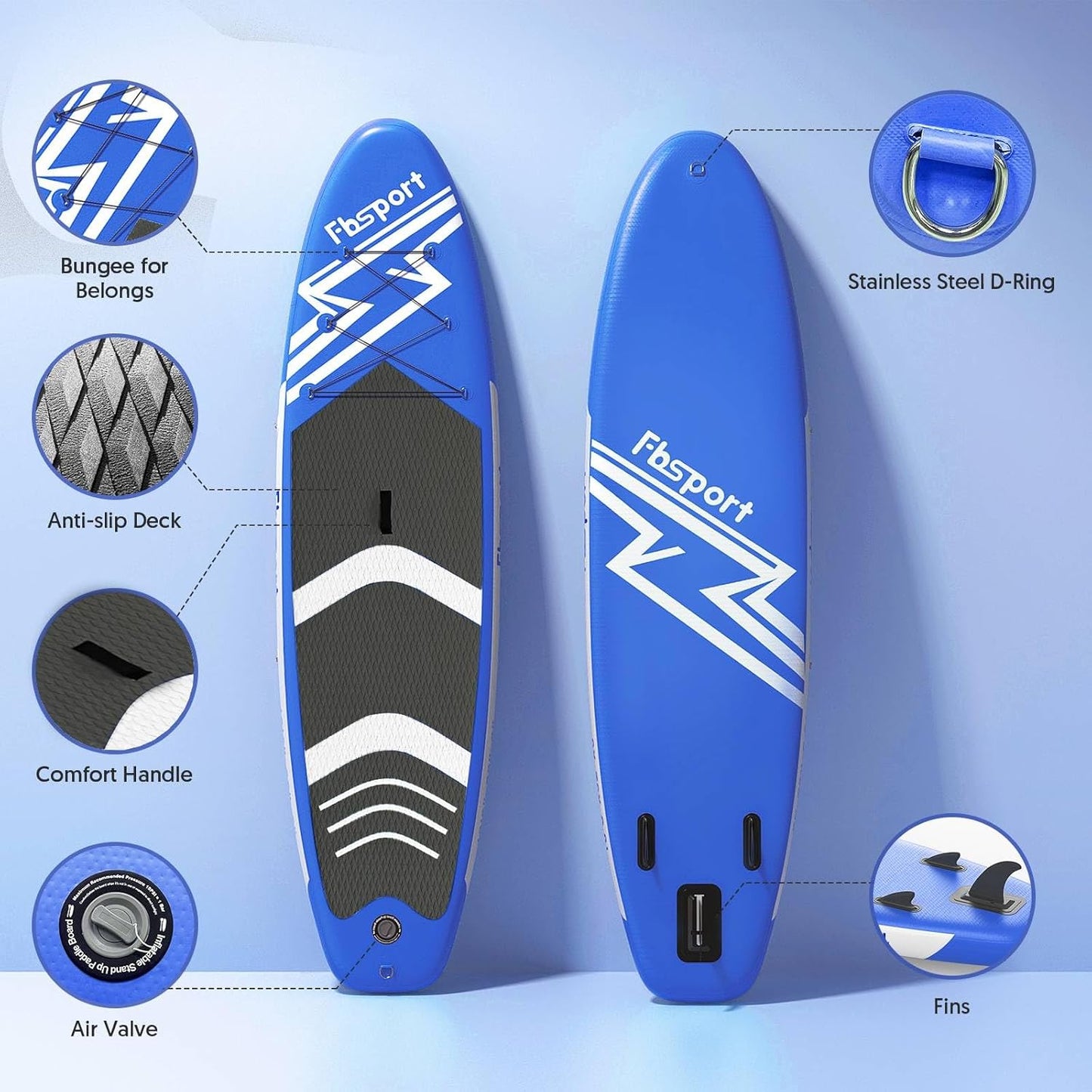 Premium Stand Up Paddle Board Yoga Board with Durable SUP Accessories & Carry Bag | Wide Stance Surf Control Non-Slip Deck Leash Paddle and Pump for Youth & Adult
