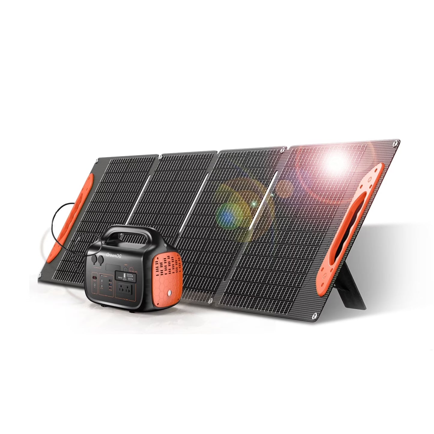 GreenOE Portable Power Station 1000W 1024Wh Solar Powered Generator with 100W Solar Panel, Camping Power Bank for Outdoors Travel Hunting Home Lithium Battery Backup