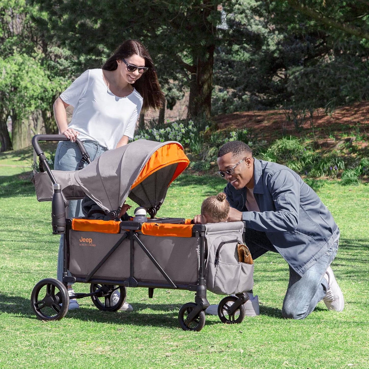 Jeep Sport All-Terrain Stroller Wagon by Delta Children Includes Canopy Parent Organizer