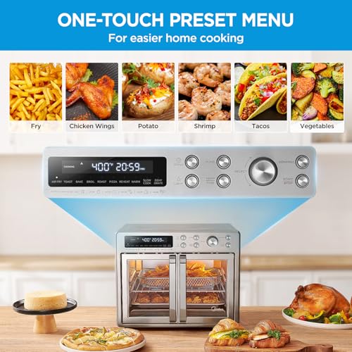 Midea Flexify French Door Toaster Oven Air Fryer Combo, 26.4 QT, Extra Large Air Fryer Countertop Oven 10 in 1 Combo, 25% Faster Cooking and 90% Less Oil, Stainless Steel : Home &amp; Kitchen