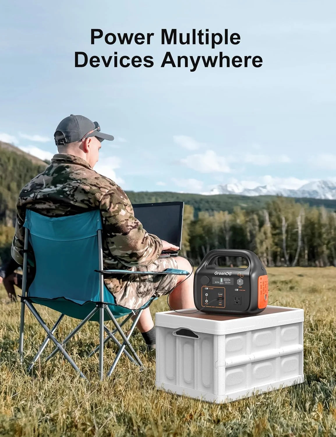 GreenOE Portable Power Station 1000W 1024Wh Solar Powered Generator with 100W Solar Panel, Camping Power Bank for Outdoors Travel Hunting Home Lithium Battery Backup