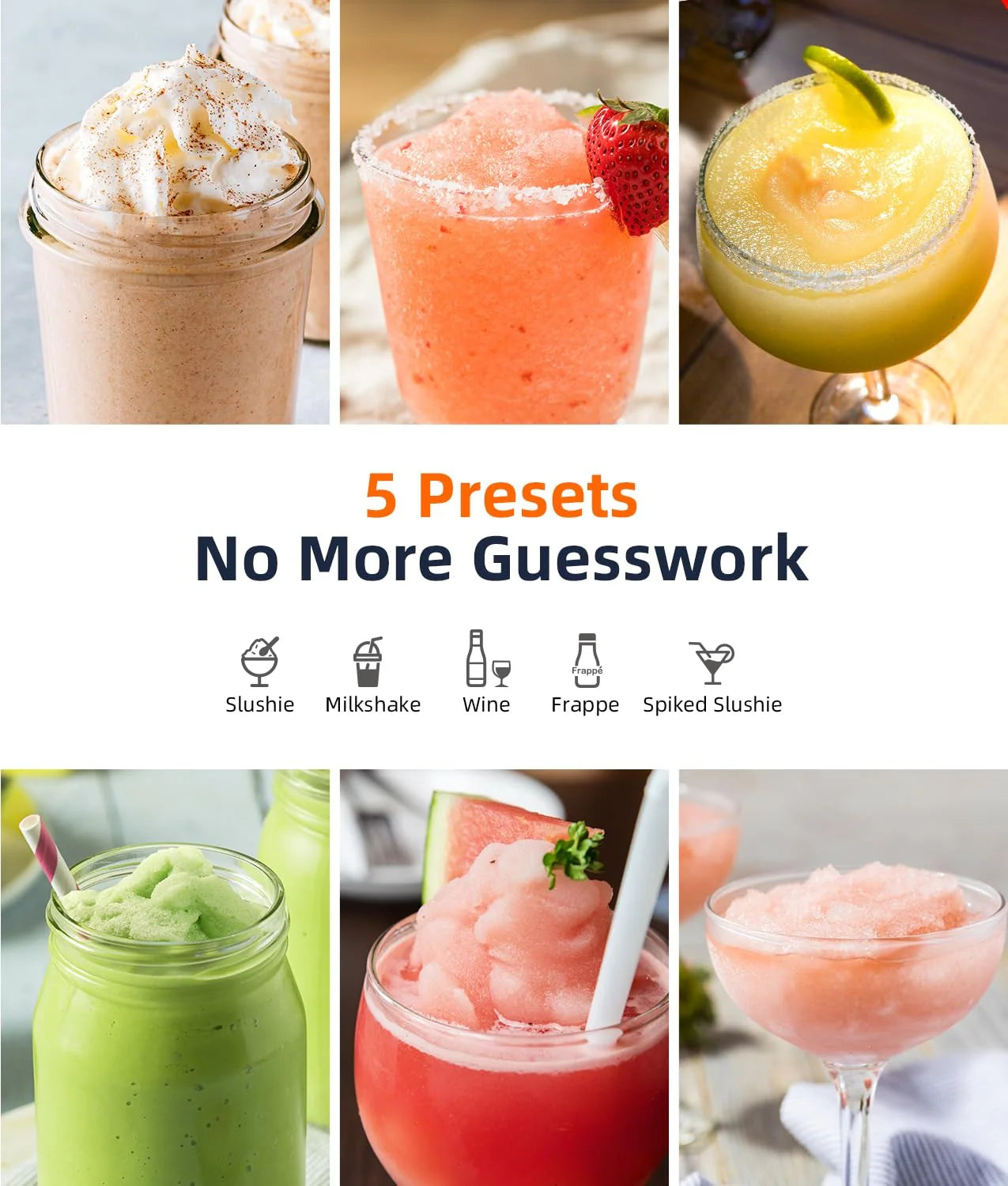 Slushie Machine,24-Hour Delay Start&Cold Retention, 68 oz Slushy Machine with Self-Cleaning Function, Frozen Drink Maker with 5 Preset Programs,Frozen Margaritas, Frapps, and More