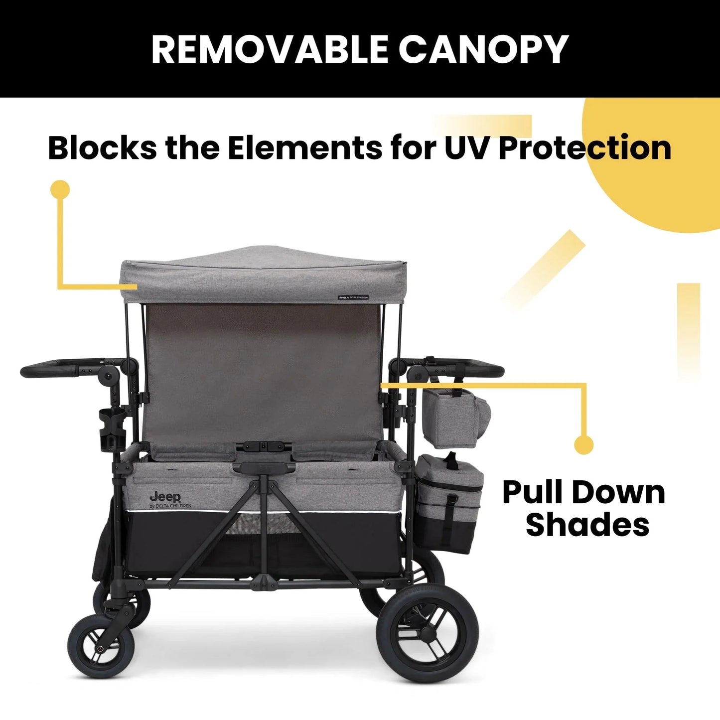 Jeep Wrangler Deluxe 4 Seater Stroller Wagon by Delta Children
