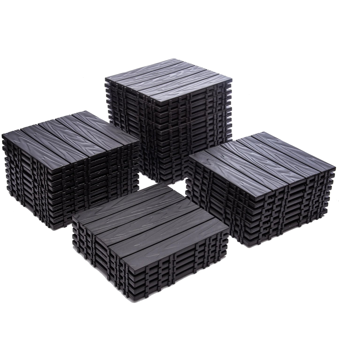 76-Pack Plastic Interlocking Deck Tiles - 68.80 Sq.Ft Outdoor Plastic Flooring Super Durable & Waterproof All-Weather Indoor/Outdoor