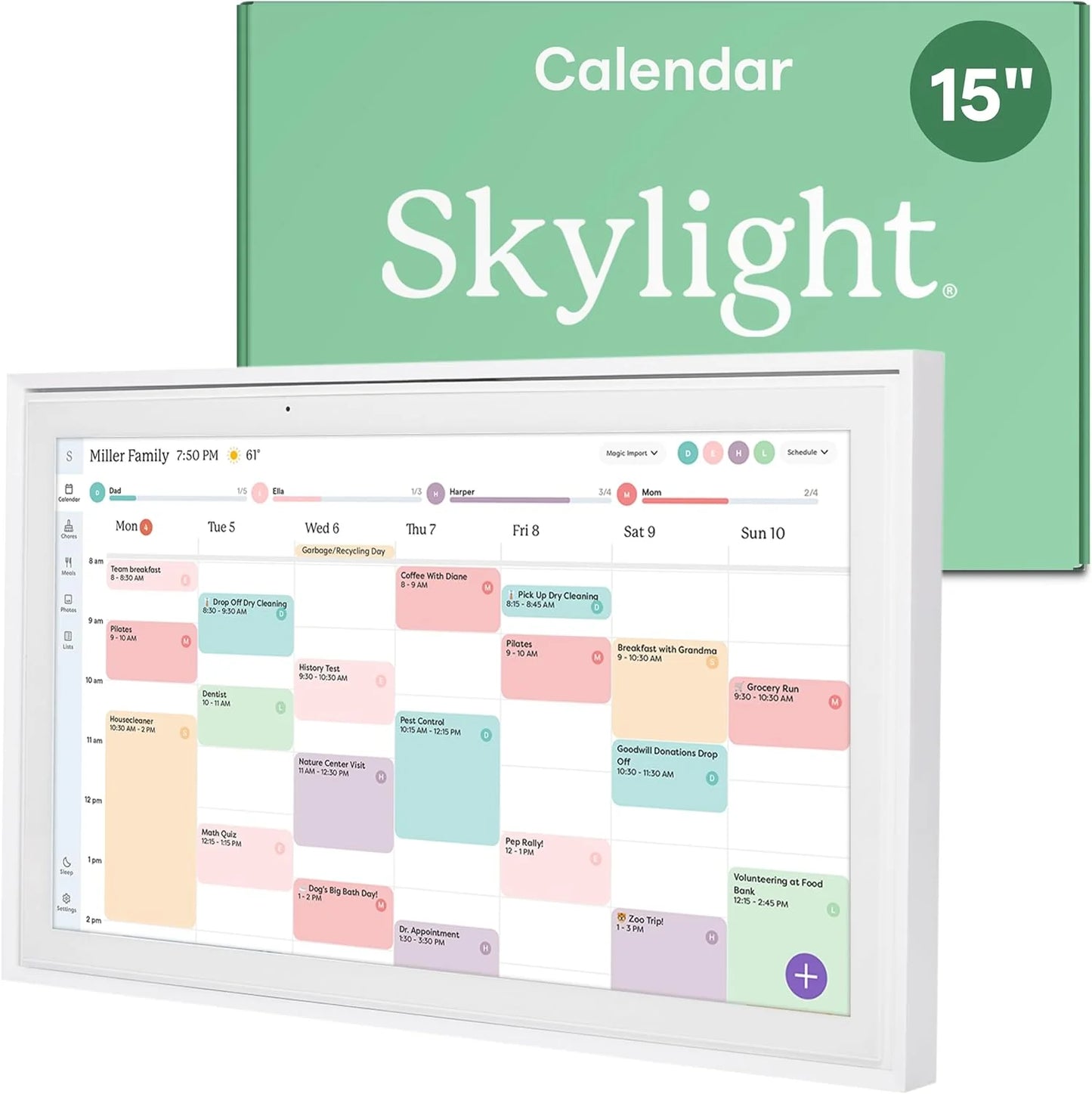 Skylight 15" Digital Calendar & Chore Chart, Wall Mount