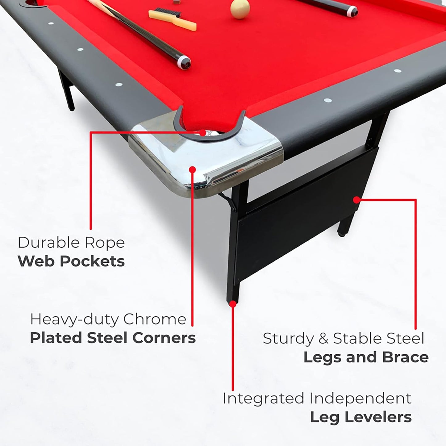 2025 Hathaway Fairmont 6 Ft Portable Pool Table, Adults Folding Billiards Tables for Game Room with Easy Foldable Storage, Includes Full Set of Billiard Balls, Cues, Chalk & Brush