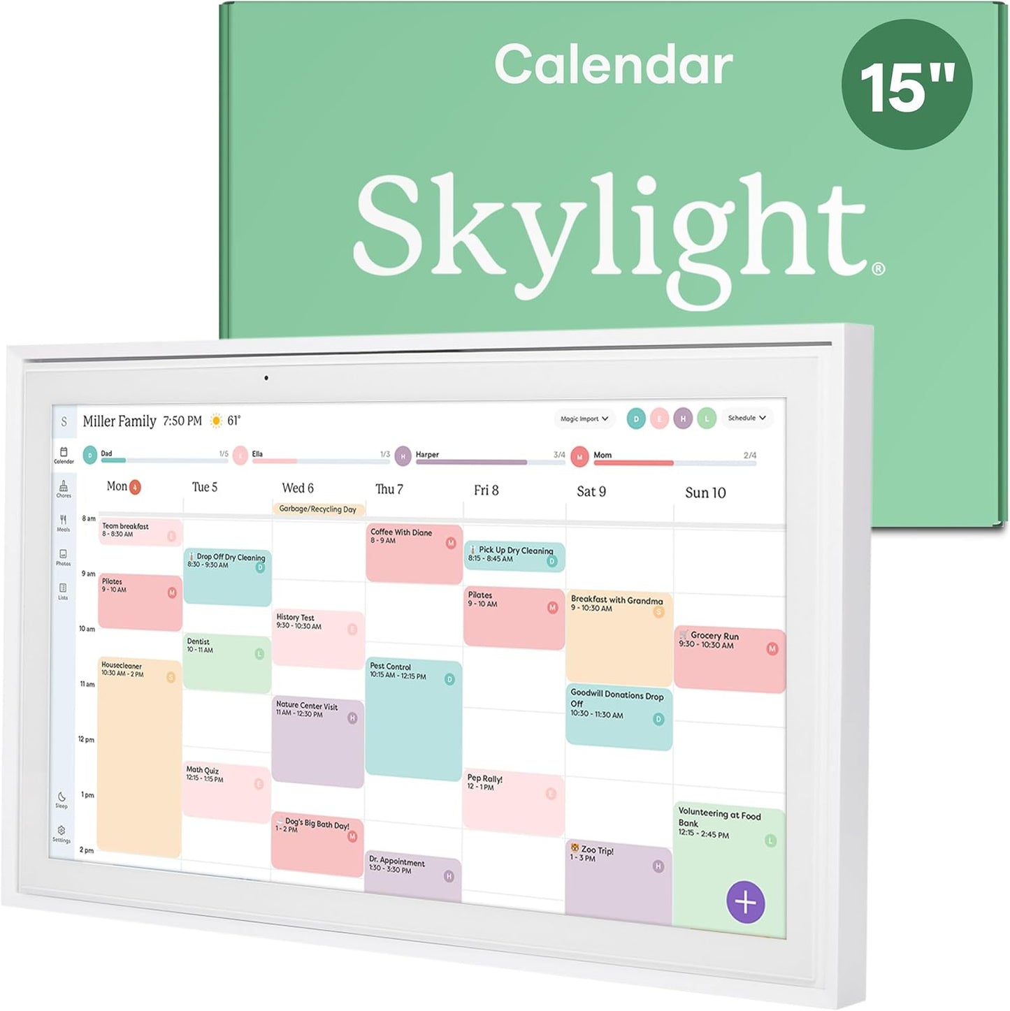 Skylight 15" Digital Calendar & Chore Chart, Wall Mount