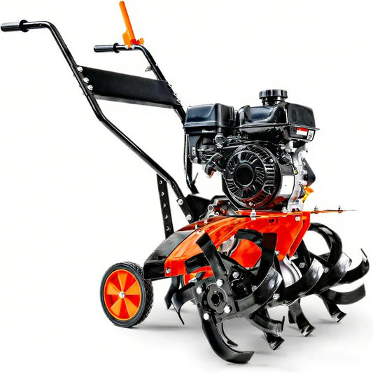 Tiller Cultivator 7HP 209cc Engine, Adjustable Tilling Width & Depth, Heavy-Duty Steel Tines for Garden Soil Prep, Landscaping & Weed Removal (Rear Tine Tiller)