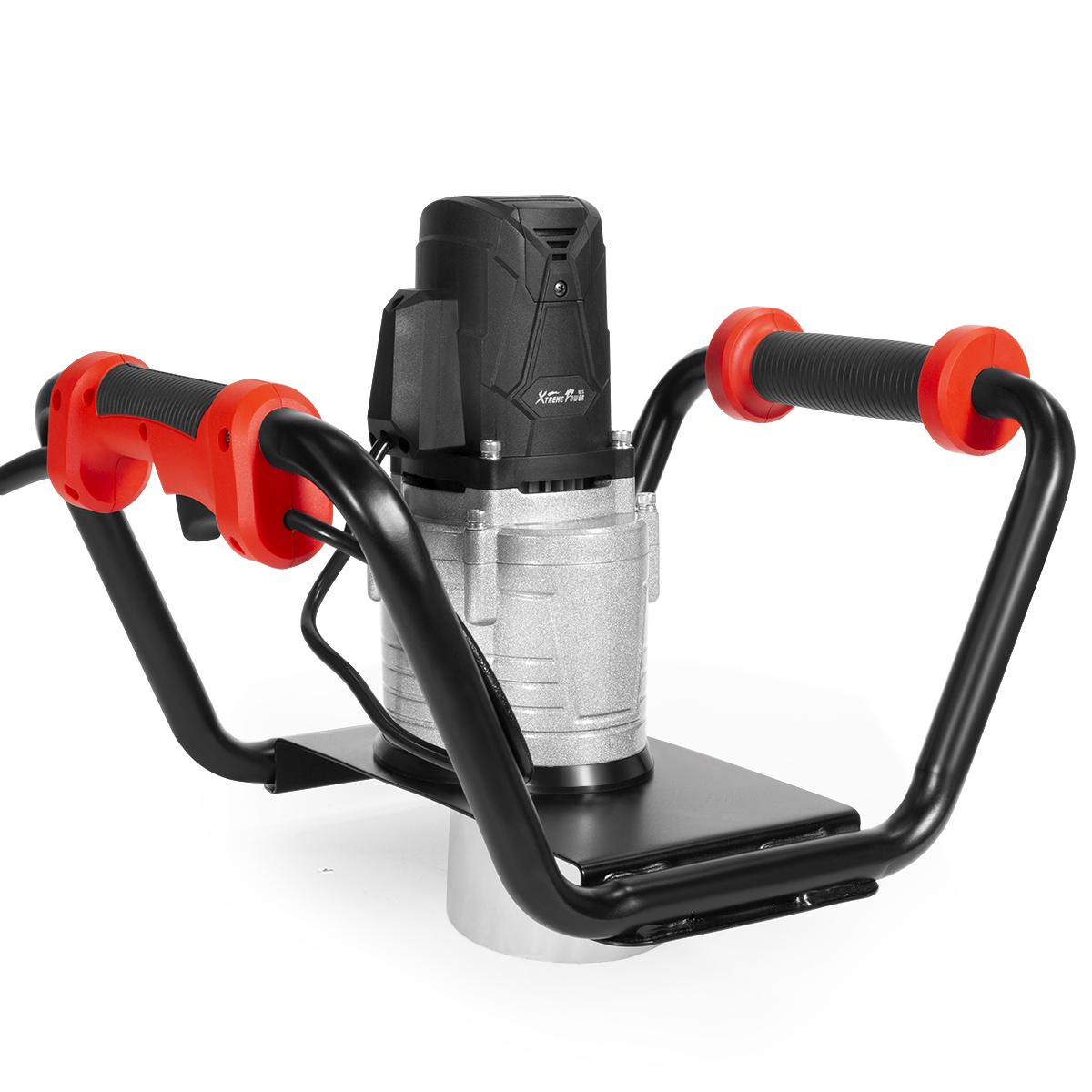 XtremepowerUS 1500W Electric Post Hole Digger with 6&prime;&prime; Auger Bit, Anti Vibration Handle &amp; Safety Lock for Soil &amp; Fence Posts