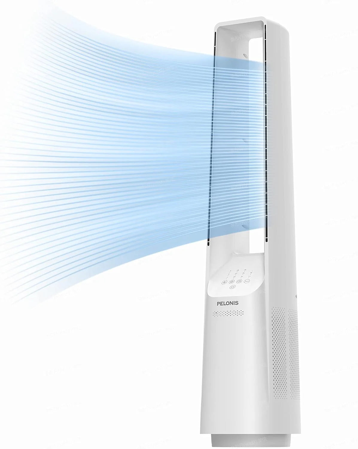 PELONIS 40" Smart Bladeless Fan for Bedrrom - Tower Fan, Alexa/Google/WiFi, DC Motor, 6 Speeds, 4 Modes, Remote, 7H Timer, 90掳 Oscillation, Safe for Home and Office