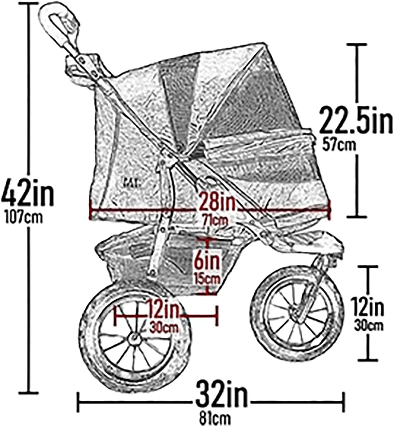 2025 No-Zip NV Pet Stroller for Cats/Dogs, Zipperless Entry, Easy One-Hand Fold, Gel-Filled Tires, Plush Pad + Weather Cover Included, 3 colors