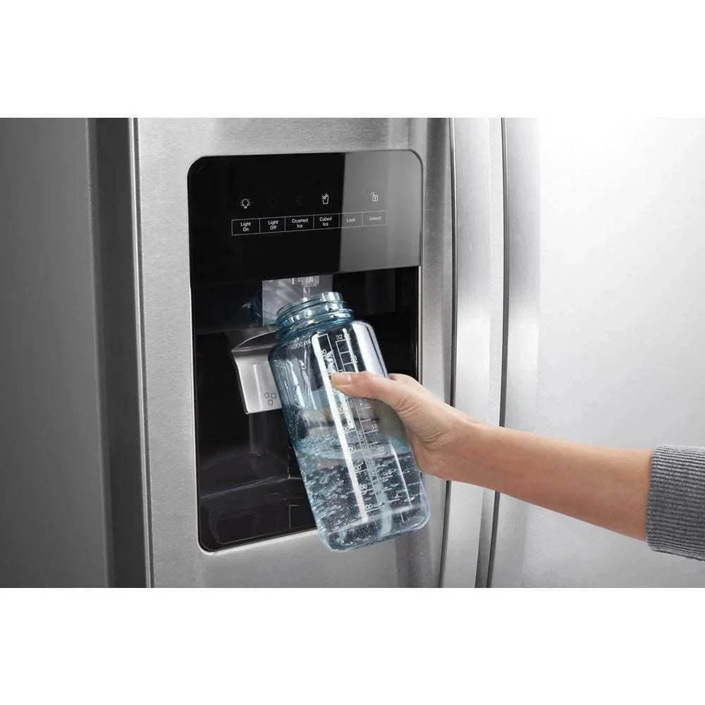 36-inch wide side-by-side refrigerator C 24 cubic feet stainless steel