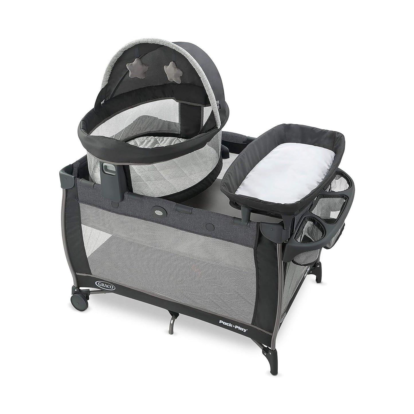 Graco Pack 'n Play Close2Baby Bassinet Playard Features Portable Bassinet Diaper Changer and More Derby