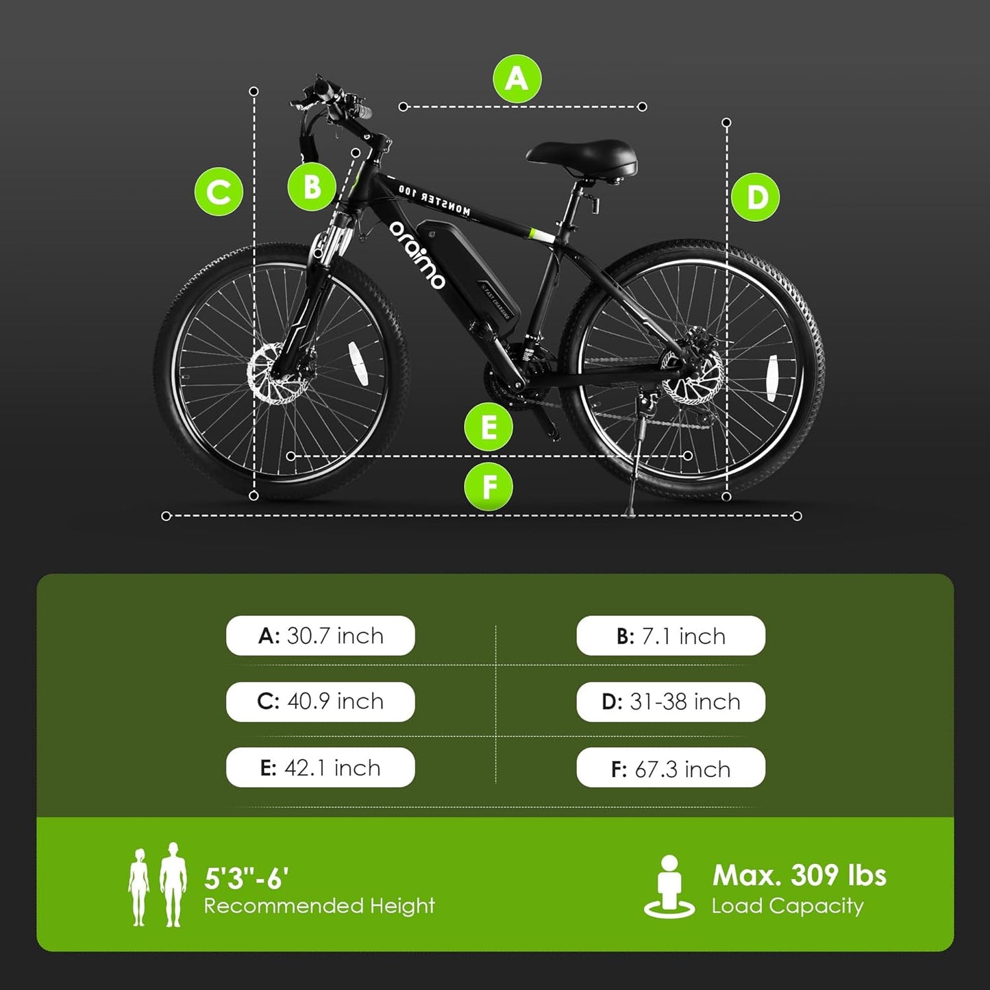 Adult Electric Bike, 350W BAFANG Motor (500W Peak), 4A 3H Fast Charging, 468Wh Li-Ion Battery, 21 Speed Gears, Air Saddle, 45 Miles 20 MPH 26" Mountain Bike Electric Bike, ANSI/CAN/UL2849 Compliant