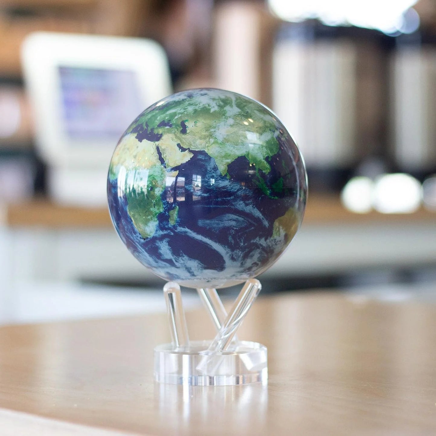 MOVA 4.5" Self-Rotating Globe Earth with Clouds, Light Powered