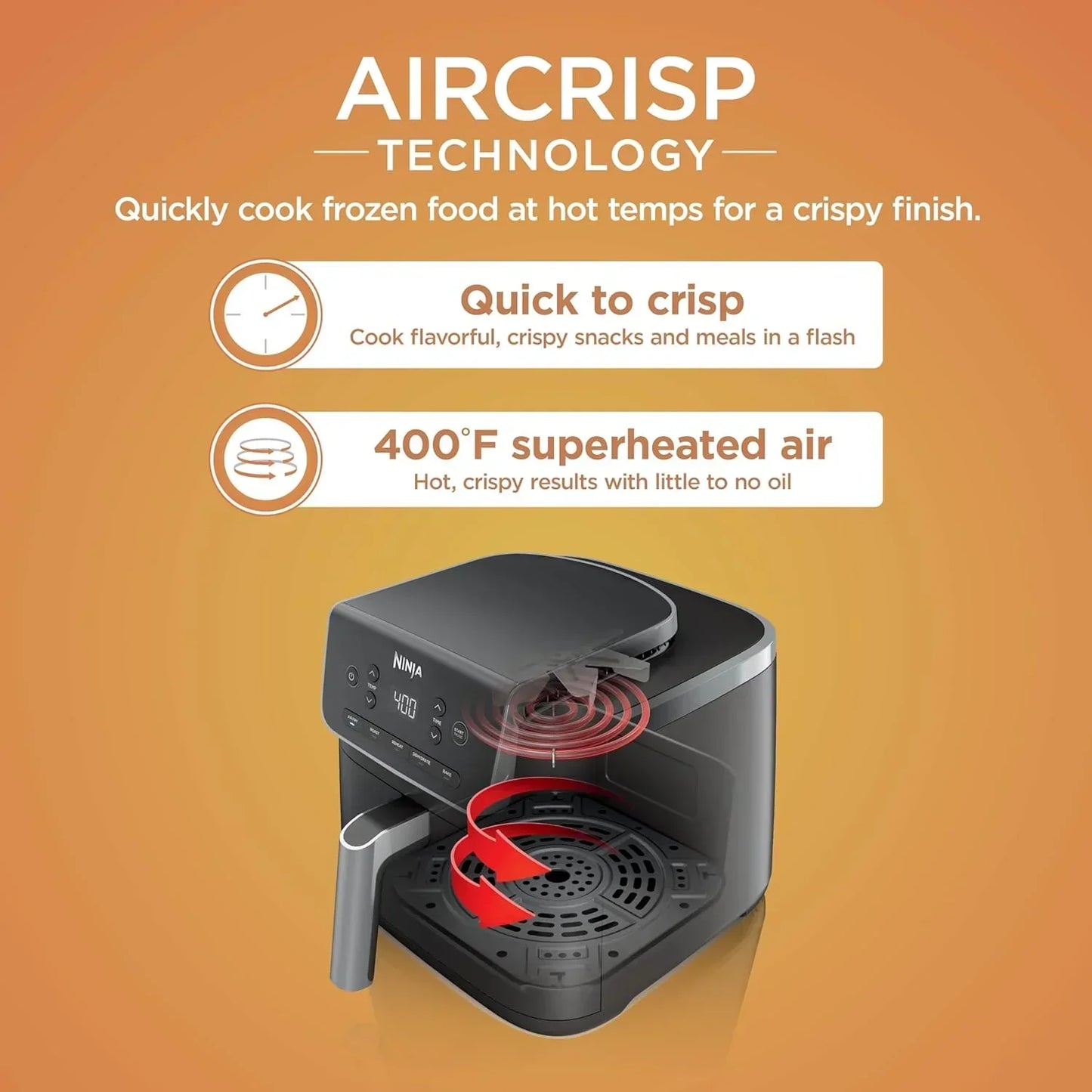 Ninja Air Fryer Pro 5-quart 4-in-1 air fryer that air fries bakes reheats and dehydrates