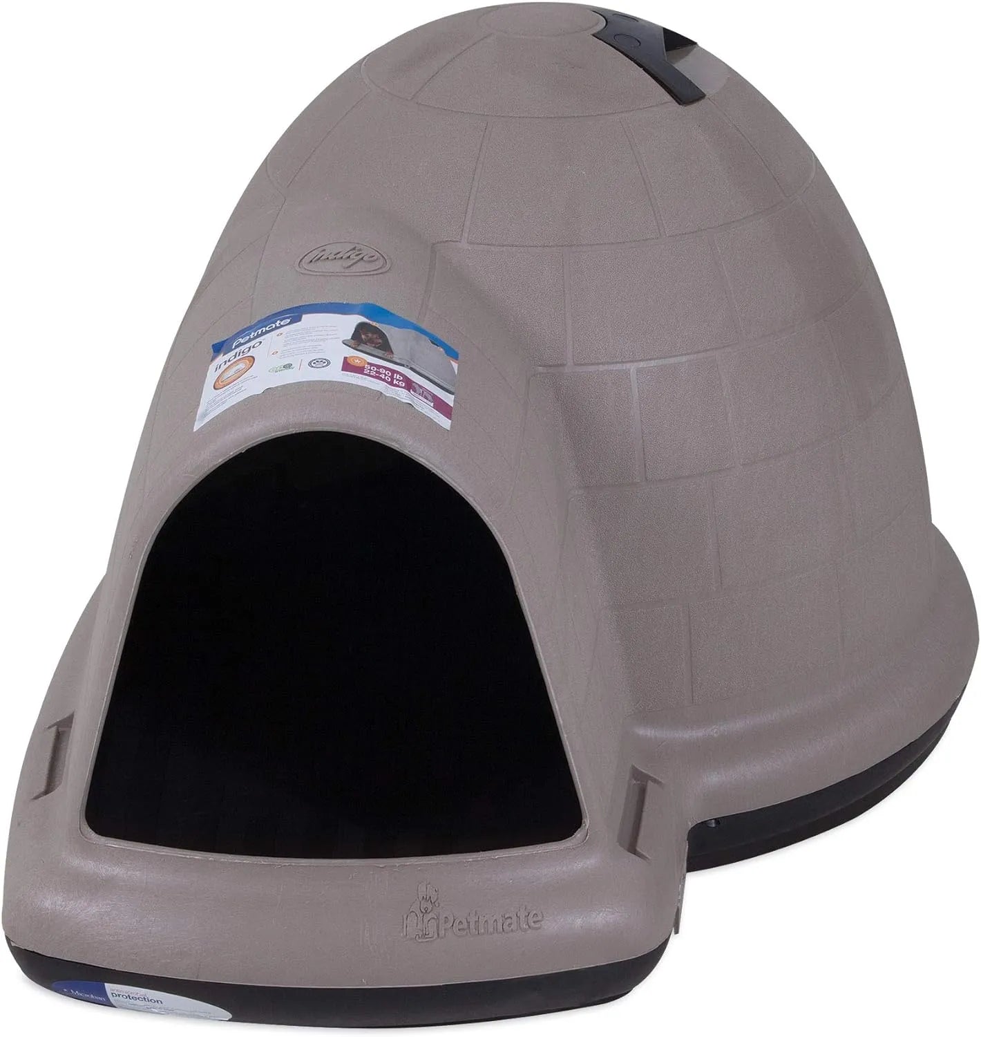 Petmate Indigo Dog House (Igloo Dog House, Made in USA with 90% Recycled Materials, All Weather Protection Pet Shelter) for XL Dogs  90 to 125 pounds, Made in USA