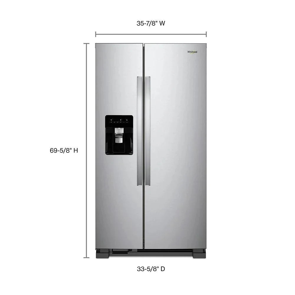 36-inch wide side-by-side refrigerator C 24 cubic feet stainless steel