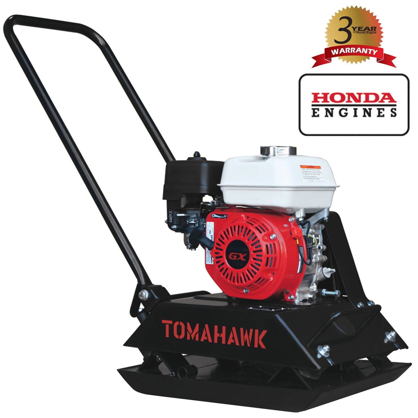 Tomahawk Power Plate Compactor 5.5 HP, 3000 lbs/ft, 63cc, Gas, 17 x 13 Plate Compactor, 5900 VPM