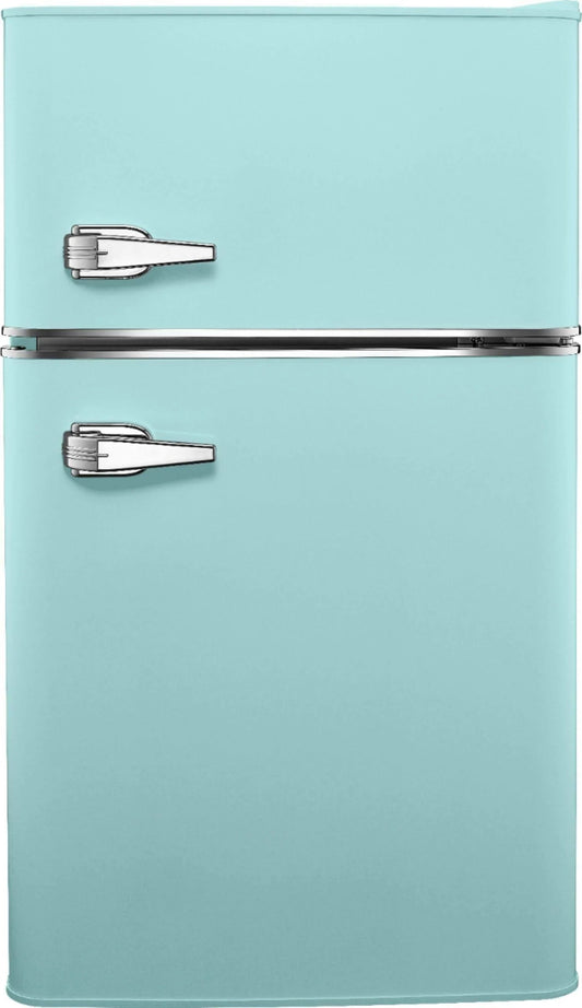 3.1 Cu. ft. Retro Mini Fridge with Top Freezer Cool Mint