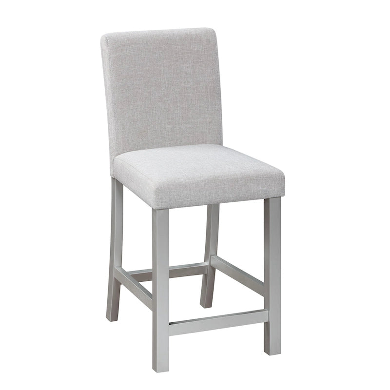 Modern 5-Piece Dining Set with Square Counter Height Table & 4 Upholstered Chairs