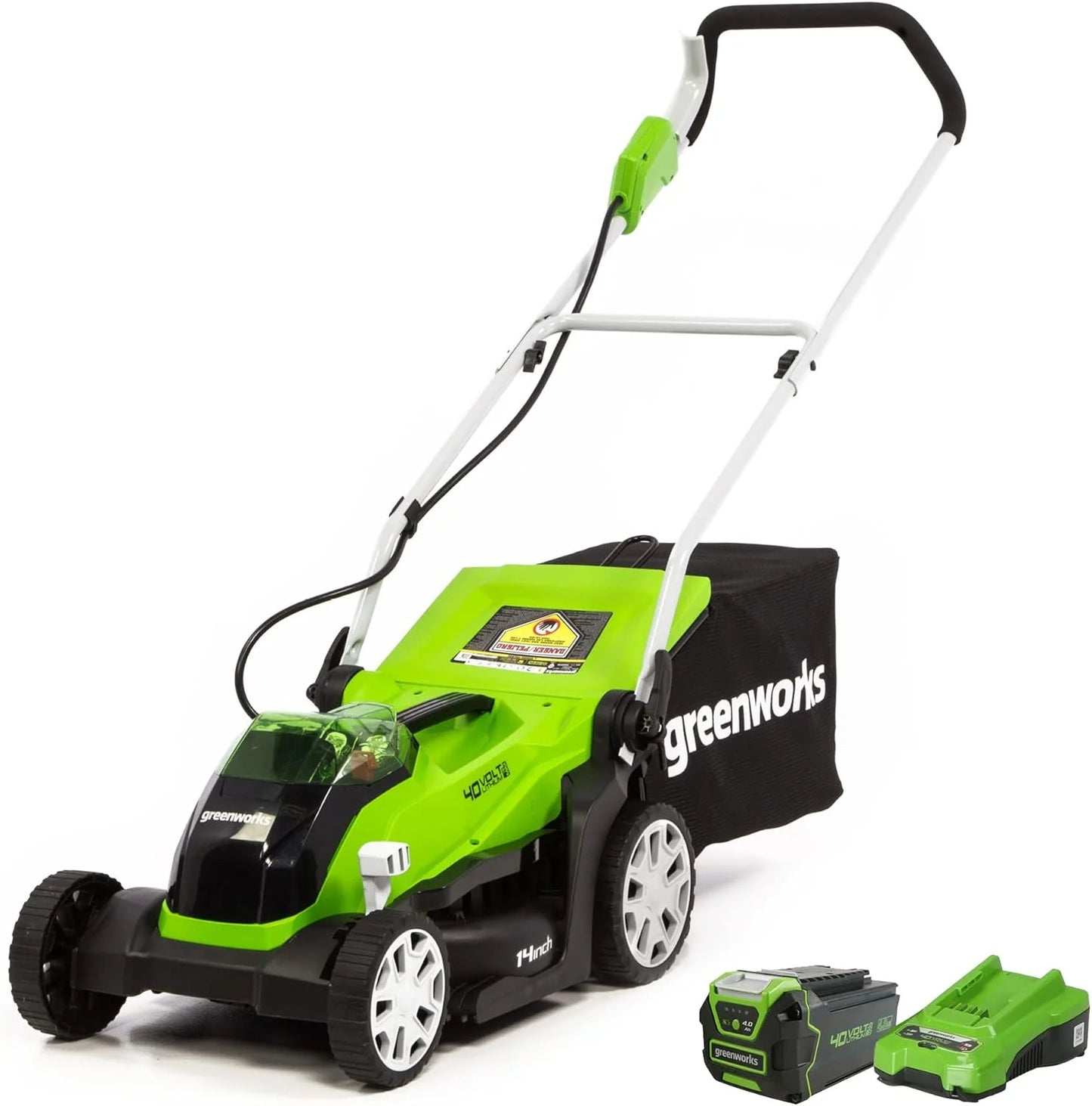 Greenworks 40V 16" Cordless Lawn Mower, Ultra-Light Push Mower with 4.0Ah Battery