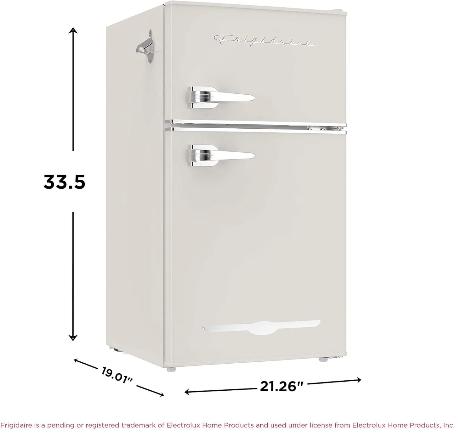 Frigidaire Retro Mini Fridge with Freezer Side Bottle Opener-Small 2 Door Refrigerator Office Bar